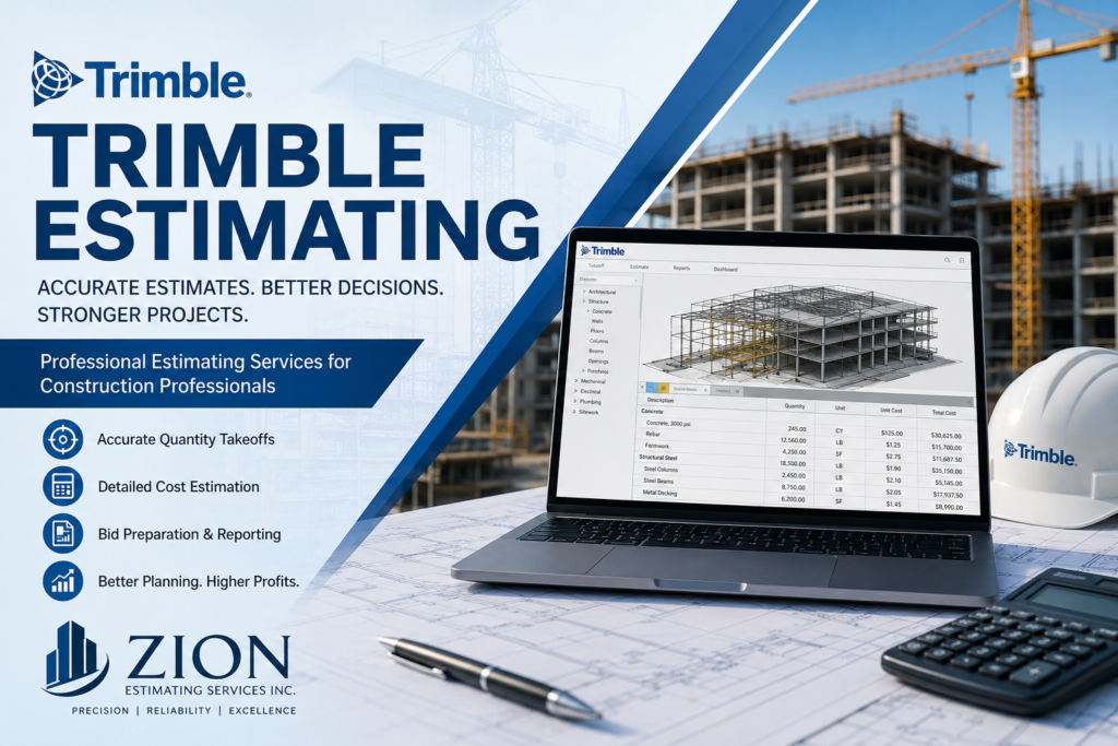 Trimble Estimating Services | Accurate Construction Cost Estimation | Zion Estimating Services Inc. 2 Trimble Estimating