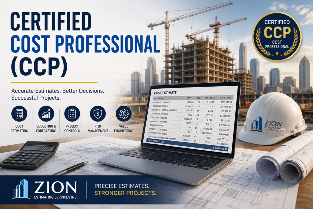 Certified Cost Professional (CCP) Services | Zion Estimating Services Inc. 2 Certified Cost Professional