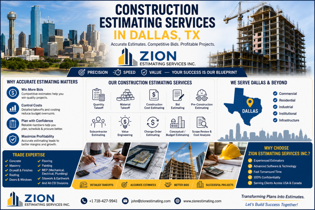 Construction Estimating Services in Dallas, TX | Zion Estimating 2 Construction estimating Services in Dallas