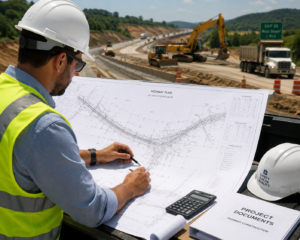 Road and Highway Estimating Services | Zion Estimating Services Inc. 4 Highway construction cost estimator reviewing plans