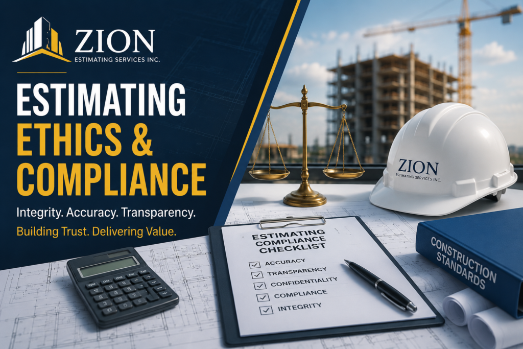 Estimating Ethics and Compliance | Zion Estimating Services Inc. 2 Estimating ethics and compliance