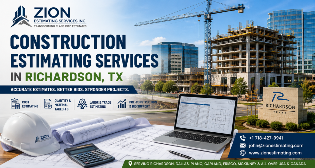 Construction Estimating Services in Richardson, TX | Zion Estimating 2 Construction estimating services in Richardson